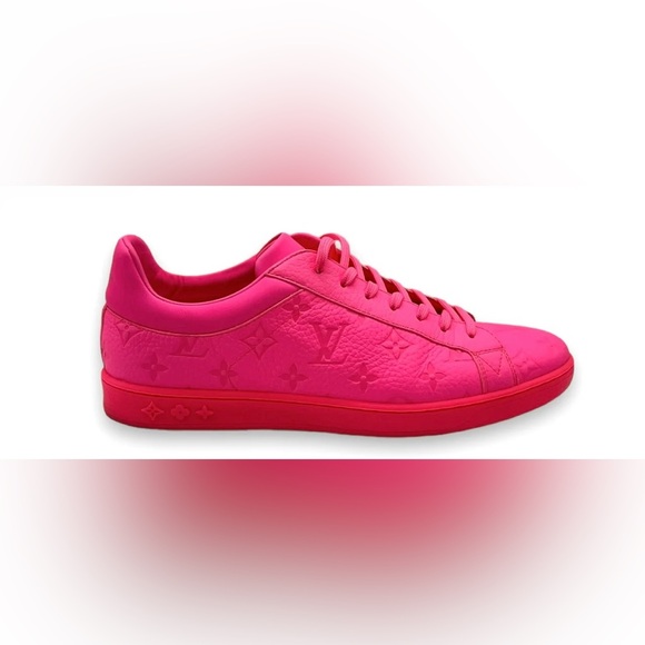 RARE preloved Louis Vuitton's Luxembourg PINK MONOGRAM sneakers 8.5 US men’s - Picture 8 of 10